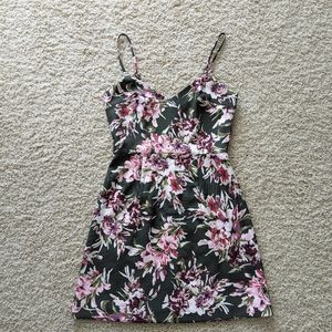 NWOT, French Connection Mini Dress, Size 2, Green Floral Print